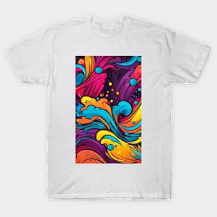 splash colors fabric pattern graphic illustration design by ironpalette T-Shirt